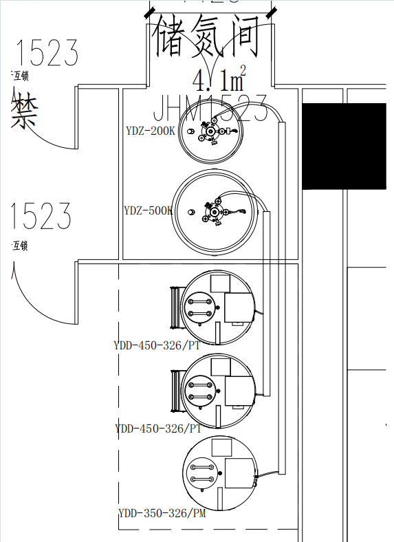 储氮室平面图